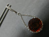 LARGE 4.70CT DIAMOND & AAA CITRINE 14KT WHITE GOLD ROUND HUGGIE HANGING EARRINGS