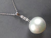 ESTATE LARGE .12CT DIAMOND & AAA SOUTH SEA PEARL 14KT WHITE GOLD 3 STONE PENDANT