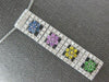 LARGE 1.88CT DIAMOND & AAA MULTI COLOR SAPPHIRE 14KT WHITE GOLD FLOATING PENDANT