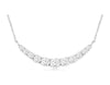 ESTATE 1CT DIAMOND 14KT WHITE GOLD 3D CLASSIC 11 STONE JOURNEY BAR LOVE NECKLACE
