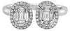 .50CT DIAMOND 18KT WHITE GOLD ROUND & BAGUETTE CLUSTER DOUBLE OVAL HALO FUN RING