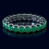 3.10CT AAA EMERALD 14K WHITE GOLD 3D CLASSIC SHARED PRONG ETERNITY FUN LOVE RING