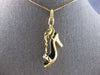 EXTRA LARGE WHITE & BLACK ENAMEL 18K YELLOW GOLD ROSATO HIGH HEEL PENDANT #28112