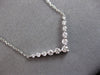 .59CT DIAMOND 14KT WHITE GOLD 3D GRADUATING V SHAPE SHARED PRONG LOVE NECKLACE