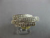 ESTATE WIDE 1.02CT DIAMOND 14KT WHITE GOLD 3D MULTI ROW CRISS CROSS FUN RING