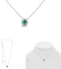 .57CT DIAMOND & AAA EMERALD 18K WHITE GOLD ROUND & OVAL ADJUSTABLE LOVE NECKLACE