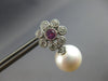 1.1CT DIAMOND & AAA PINK SAPPPHIRE & SOUTH SEA PEARL 14KT WHITE GOLD 3D EARRINGS