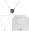 2.21CT DIAMOND & AAA EMERALD 18K WHITE GOLD 3D EMERALD CUT & ROUND LOVE NECKLACE
