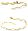 ESTATE .50CT DIAMOND & AAA RUBY 14KT YELLOW GOLD 3D CUFF SNAKE BANGLE BRACELET