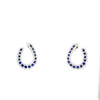1.13CT DIAMOND & AAA SAPPHIRE 18K WHITE GOLD 3D HORSESHOE LUCKY HANGING EARRINGS