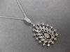 ESTATE LARGE .67CT DIAMOND 14KT WHITE GOLD 3D FLOWER TEAR DROP FLOATING PENDANT