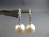 .26CT DIAMOND & AAA SOUTH SEA PEARL 18KT WHITE GOLD 3D HUGGIE HANGING EARRINGS