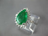 CERTIFIED LARGE 3.4CT DIAMOND & AAA EMERALD 14K WHITE GOLD ENGAGEMENT RING 27283