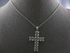 ESTATE LARGE 1.0CT DIAMOND 14KT WHITE GOLD ROUND CROSS MULTI X FLOATING PENDANT
