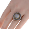 LARGE .60CT DIAMOND 18KT YELLOW GOLD & 925 SILVER 3D HANDCRAFTED FILIGREE RING