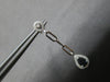 .78CT DIAMOND & AAA SAPPHIRE 14KT WHITE GOLD PEAR SHAPE & ROUND HANGING EARRINGS