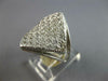 ESTATE LARGE .85CT DIAMOND 14KT WHITE GOLD 3D CLASSIC PAVE DIAGONAL FUN RING