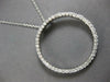 ESTATE LARGE 2.0CT DIAMOND 14KT WHITE GOLD ROUND CIRCLE OF LIFE FLOATING PENDANT