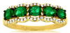 .99CT DIAMOND & AAA EMERALD 14KT YELLOW GOLD OVAL & ROUND HALO ANNIVERSARY RING