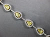 WIDE & LONG 6.29CT WHITE & FANCY YELLOW DIAMOND 18KT 2 TONE GOLD TENNIS BRACELET