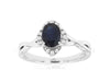 1.11CT DIAMOND & AAA SAPPHIRE 14KT WHITE GOLD OVAL & ROUND INFINITY FLOWER RING