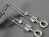 1.32CT DIAMOND 14K WHITE GOLD ROUND & BAGUETTE MULTI SQUARE FUN HANGING EARRINGS