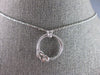 ESTATE .03CT DIAMOND 14KT WHITE GOLD SOLITAIRE LOVE KNOT CIRCLE OF LIFE NECKLACE