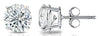 EXTRA LARGE 4.02CT DIAMOND 18KT WHITE GOLD ROUND 4 PRONG SOLITAIRE STUD EARRINGS