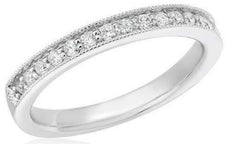.27CT DIAMOND 14KT WHITE GOLD 3D ROUND SEMI ETERNITY FILIGREE ANNIVERSARY RING