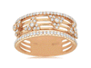 ESTATE .48CT DIAMOND 14KT ROSE GOLD 3D CLASSIC ROUND MULTI FLOWER FUN RING
