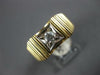 ESTATE .15CT DIAMOND 14KT 2 TONE GOLD 3D CLASSIC SOLITAIRE SQUARE MENS RING