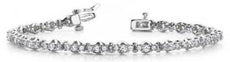 5.19CT DIAMOND 14KT WHITE GOLD 3D 3 STONE PAST PRESENT FUTURE TENNIS BRACELET