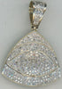 .75CT DIAMOND 14K WHITE GOLD 3D ROUND CLUSTER TRIANGULAR LUCKY EVIL EYE PENDANT