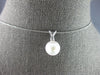 .05CT DIAMOND & AAA SOUTH SEA PEARL 14K WHITE GOLD 3D SOLITAIRE FLOATING PENDANT