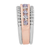 WIDE 1.38CT WHITE & PINK DIAMOND 18K ROSE GOLD 3D SEMI ETERNITY ANNIVERSARY RING