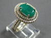 3.70CT DIAMOND & AAA EMERALD 14K WHITE GOLD 3D OVAL & ROUND HALO ENGAGEMENT RING