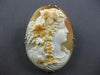 ANTIQUE EXTRA LARGE HANDCRAFTED SILVER 3D LADY CAMEO BROOCH PIN #27984