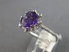 1.76CT DIAMOND & AAA AMETHYST 14K WHITE GOLD ROUND HALO SUNBURST FLOWER FUN RING