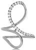 ESTATE LARGE .55CT DIAMOND 14KT WHITE GOLD 3D MUSICAL NOTE FUN RING