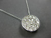 ESTATE 1.11CT DIAMOND 14KT WHITE GOLD ROUND PAVE CIRCULAR FLOATING LOVE PENDANT