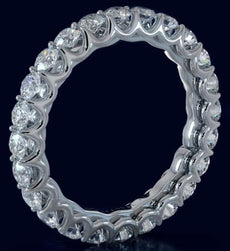 2.21CT DIAMOND 14KT WHITE GOLD 3D SHARED PRONG ETERNITY WEDDING ANNIVERSARY RING