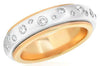 WIDE .55CT DIAMOND 18KT 2 TONE GOLD 3D ETOILE ETERNITY WEDDING ANNIVERSARY RING