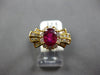 1.57CT DIAMOND & AAA RUBY 18KT YELLOW GOLD 3D ROUND & BAGUETTE ENGAGEMENT RING