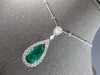 CERTIFIED LARGE 11.68CT DIAMOND & AAA COLUMBIAN EMERALD 18KT WHITE GOLD PENDANT