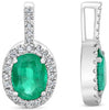 .83CT DIAMOND & AAA EMERALD 18K WHITE GOLD 3D OVAL & ROUND HALO FLOATING PENDANT