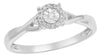 ESTATE .08CT DIAMOND 14KT WHITE GOLD 3D CLASSIC ROUND HALO INFINITY LOVE RING