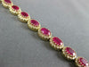8.40CT DIAMOND & AAA RUBY 14KT YELLOW GOLD 3D OVAL & ROUND HALO TENNIS BRACELET