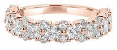 .53CT DIAMOND 18KT ROSE GOLD CLASSIC MULTI FLOWER SEMI ETERNITY ANNIVERSARY RING