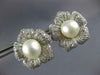 ESTATE EXTRA LARGE 2.0CT DIAMOND & AAA SOUTH SEA PEARL 14KT WHITE GOLD EARRINGS