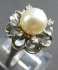 .80CT DIAMOND & AAA SOUTH SEA PEARL 14K WHITE GOLD OPEN FILIGREE FUN RING #27961